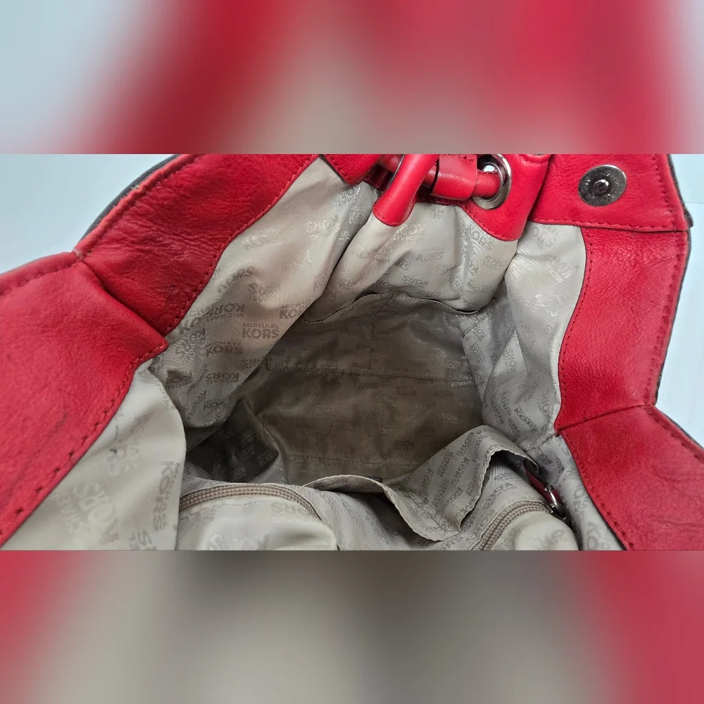 Michael Kors Astor Studded Black Leather X-Large Ring Tote Shoulder Bag EUC! - Picture 10 of 13